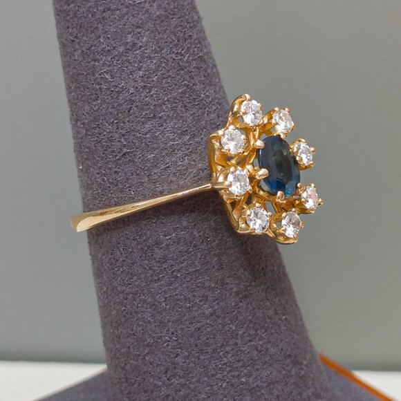 Appraised Jean-Thierry Bondt 18k Sapphire & Diamond Daisy Ring · Size 7.25 - Picture 3 of 14